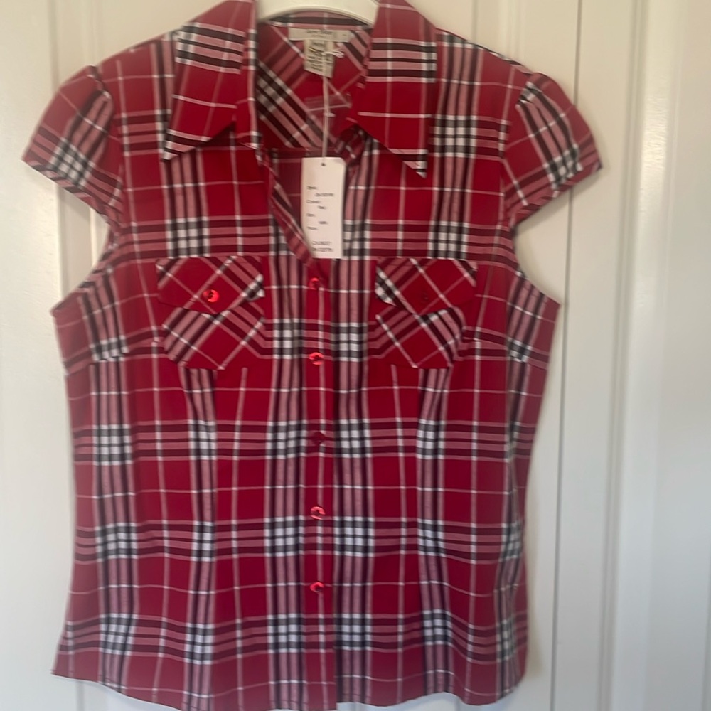 Jane Blue 100% cotton Gingham top